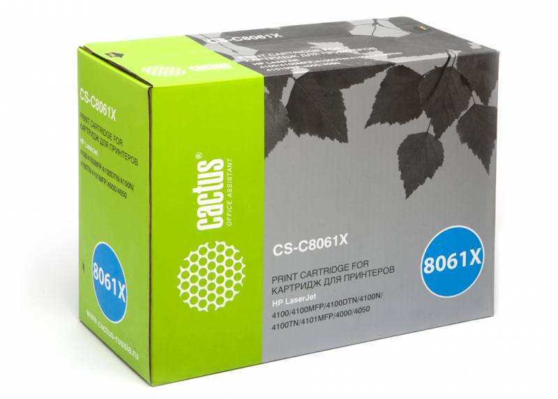 Картридж CACTUS CS-C8061X для принтеров HP LJ 4100/ 4000/4050, 10000стр