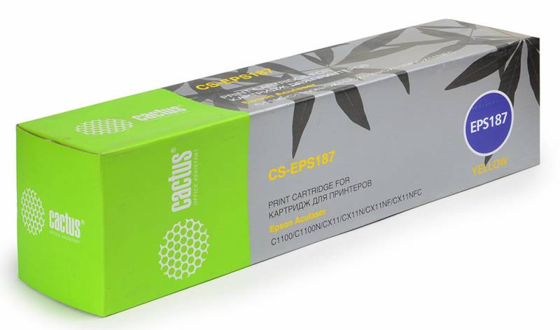 Картридж CACTUS CS-EPS187  для Epson AcuLaser C1100/C1100N/CX11/CX11N/CX11NF/CX11NFC yellow,4000стр
