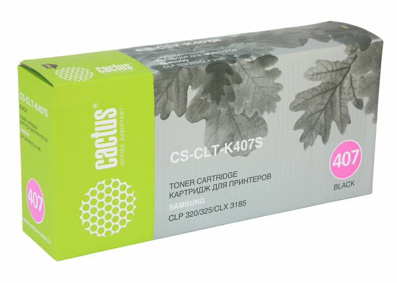 Тонер-картридж CACTUS CS-CLT-K407S для принтеров Samsung CLP-325/CLX-3185, black