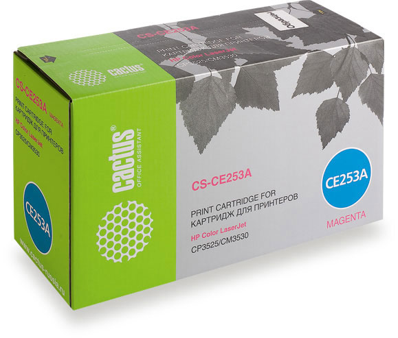 Картридж CACTUS CS-CE253A для принтеров HP Сolor LaserJet CP3525/ CM3530, пурпурный, 7000 стр.
