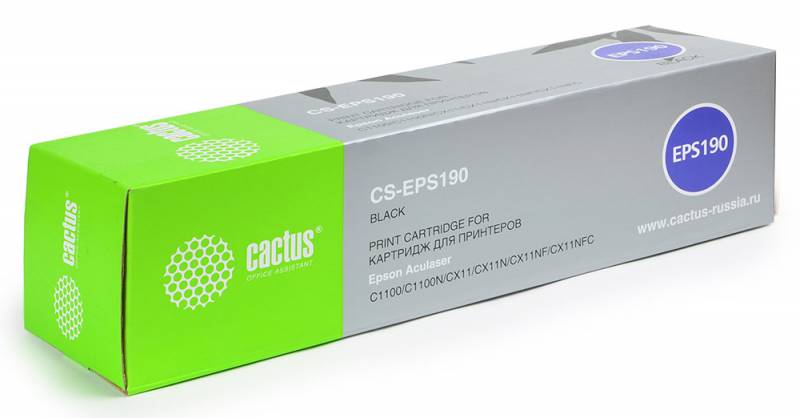 Картридж CACTUS CS-EPS190 для Epson AcuLaser C1100/C1100N/CX11/CX11N/CX11NF/CX11NFC black,4000стр