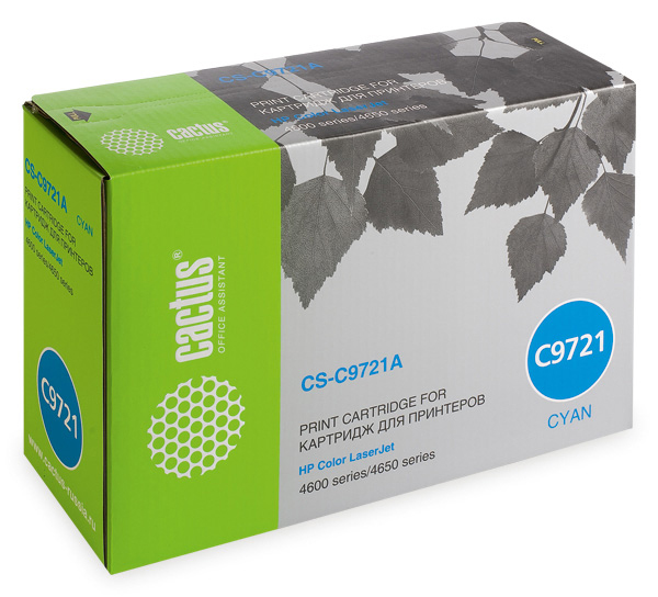 Картридж CACTUS CS-C9721A для принтеров HP Color LaserJet 4600 series/ 4650 series , голубой, 8000 с